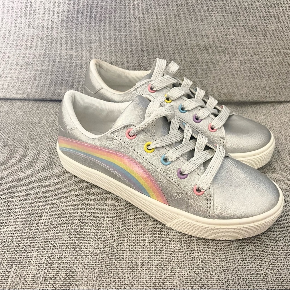 Rainbow Metallic Sneakers Girls Size 1